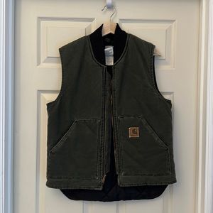 Carhartt Outerwear Duck Canvas Womens Vest Medium Green Barn Jacket Quilt Lined